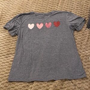 Gray Shirt with Heart Design